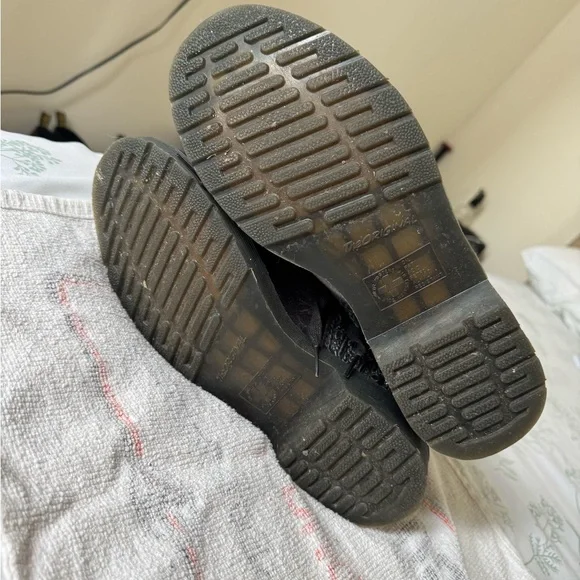 Dr. Martens 1460 Grey Brocade Velvet Boots - Picture 9 of 10